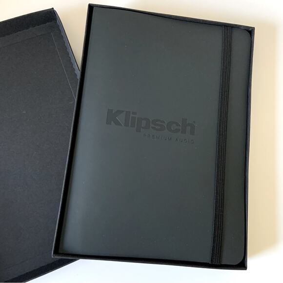 Klipsch Premium Audio Leather Black Journal Notebook Rare Collectors Merch - Picture 1 of 11